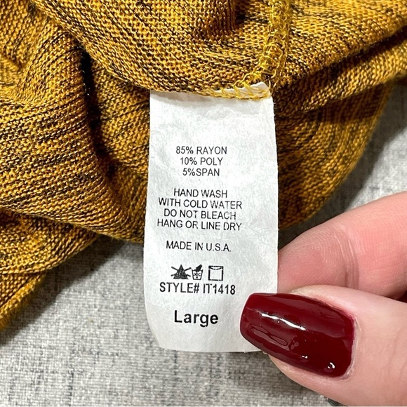 V-Neck Button Up Sweater with Elbow Patches Large - Picture 8 of 8